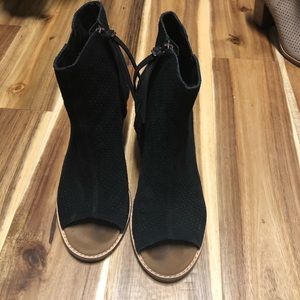 Toms booties with open toe